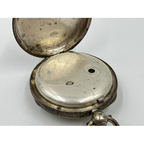 2509 - A Victorian hallmarked London silver G. Baskerville of Leek open face key wind pocket watch, dated 1... 