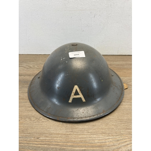 1255 - A WWII British Army MKII Civil Defence helmet