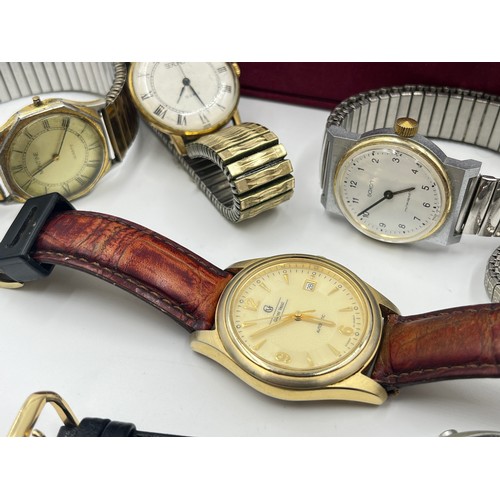 2489 - A jewellery box containing nine gentleman's and lady's wristwatches to include Rotary GT automatic, ... 