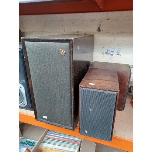 570 - Two pairs of vintage hi-fi speakers, one Bang & Olufsen Beovox 2200 and one Wharfedale