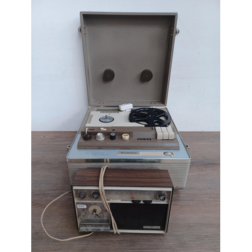 601 - Two items, one Monogram UKC1570A clock/two-band radio and one Elizabethan Tape Recorders Ltd LZ102 r... 