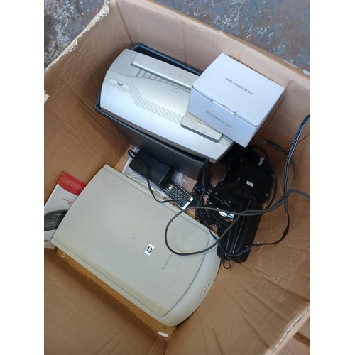 606 - A collection of items to include boxed Manhattan Freeview HD recorder, HP Photosmart 7960 printer, H... 