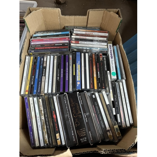 400 - Seven boxes containing a large quantity of CDs and VHS tapes