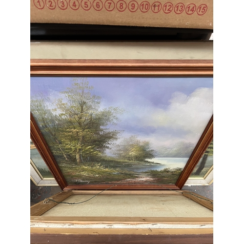 413 - A collection of framed oil paintings