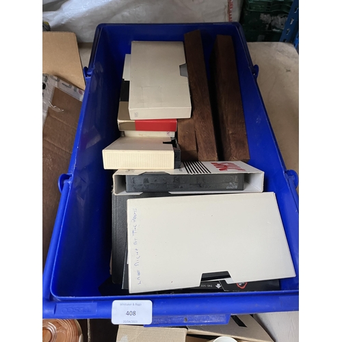 408 - Fifteen boxes containing a large collection of house clearance items to include ceramics, boxed Tefa... 