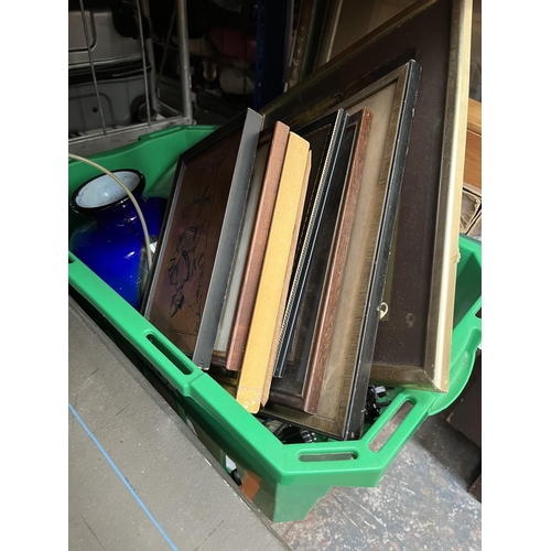 408 - Fifteen boxes containing a large collection of house clearance items to include ceramics, boxed Tefa... 