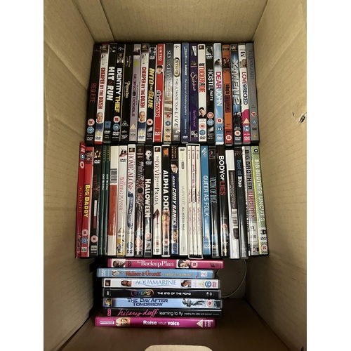 411 - Twelve boxes containing a large quantity of DVDs, CDs and VHS tapes