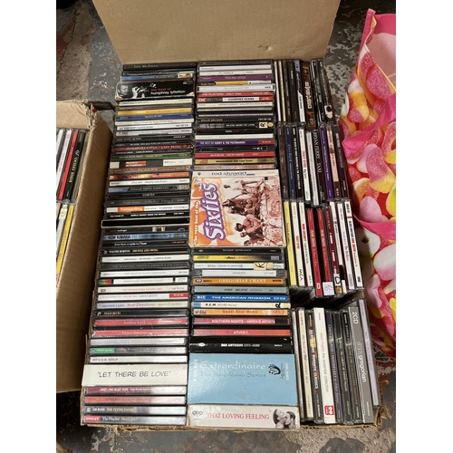 433 - Eight boxes and one bag containing a large quantity of CDs, DVDs, records and VHS tapes