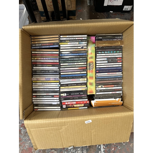 433 - Eight boxes and one bag containing a large quantity of CDs, DVDs, records and VHS tapes