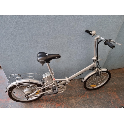 283 - A PowaCycle Lynx electric folding bike with key, battery and charger (all in office)