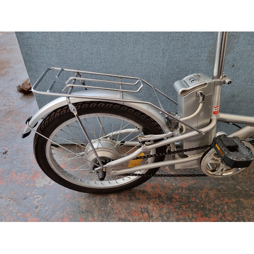 283 - A PowaCycle Lynx electric folding bike with key, battery and charger (all in office)