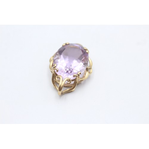 1044 - A 9ct gold amethyst pendant - approx. gross weight 5.6 grams