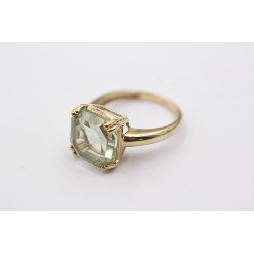 1092 - A 9ct gold green quartz single stone ring - approx. gross weight 3.4 grams