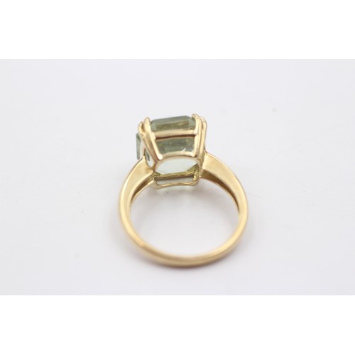 1092 - A 9ct gold green quartz single stone ring - approx. gross weight 3.4 grams