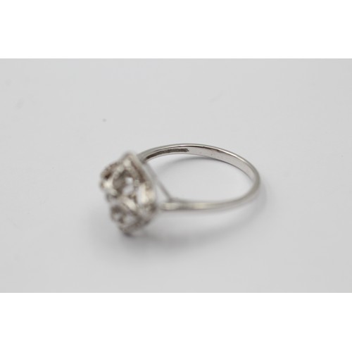 1109 - A 9ct white gold diamond square dress ring - approx. gross weight 2.4 grams