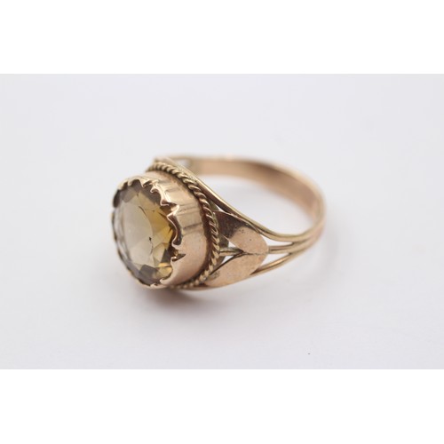 1130 - A 9ct gold citrine single stone ring - approx. gross weight 4.5 grams