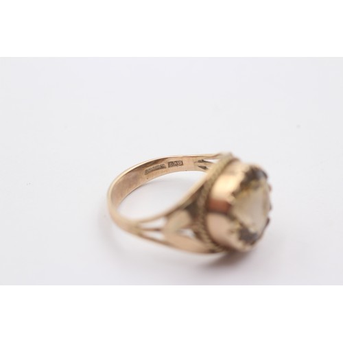 1130 - A 9ct gold citrine single stone ring - approx. gross weight 4.5 grams