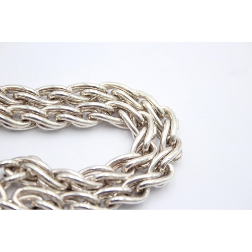 1164 - A .925 silver chunky rope link chain necklace - approx. gross weight 106 grams