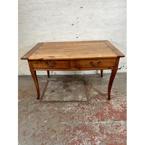 80 - A 19th century French cherry wood rectangular farmhouse table