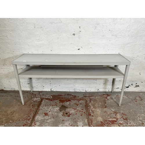 131 - An IKEA grey painted rectangular side table