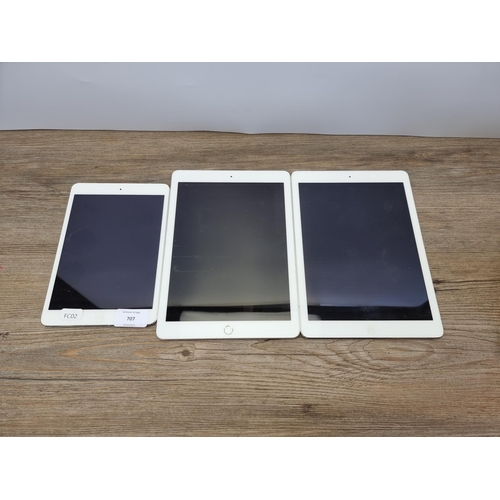 707 - Three Apple iPads to include A1489, A1893 and A1474