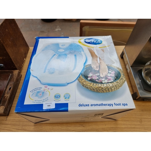 769 - A boxed Scholl Delux aromatherapy foot spa