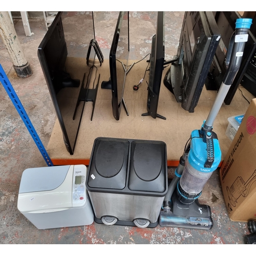 792 - Three items, one Vax Mach Air Energise upright bagless vacuum cleaner, one twin pedal bin and one Pa... 