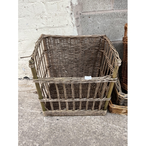 1 - Nine wicker baskets