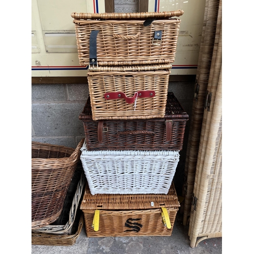 1 - Nine wicker baskets