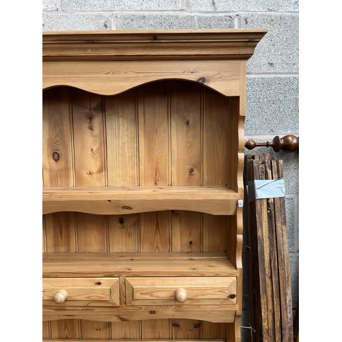 10 - A Victorian style solid pine Welsh dresser - approx. 190cm high x 152cm wide x 41cm deep