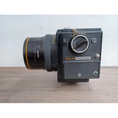 582 - A Zenza Bronica SQ-A 6x6 medium format SLR camera fitted with Speed Grip and Zenzanon-S 1:3.5 f=50mm... 