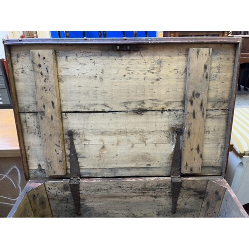 55 - A Victorian stained pine blanket box