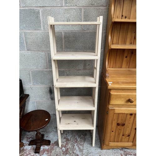 7 - A modern pine five tier shelving unit