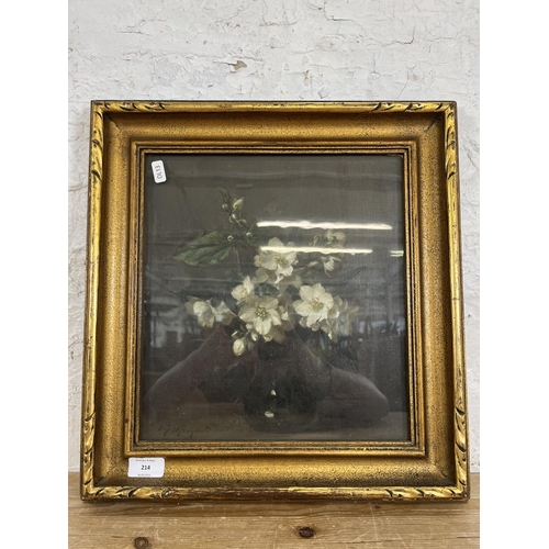 214 - A gilt framed oil on canvas titled 'Giant Syringa' by A. F. W. Hayward R.O.I (1856-1939) - approx. 4... 