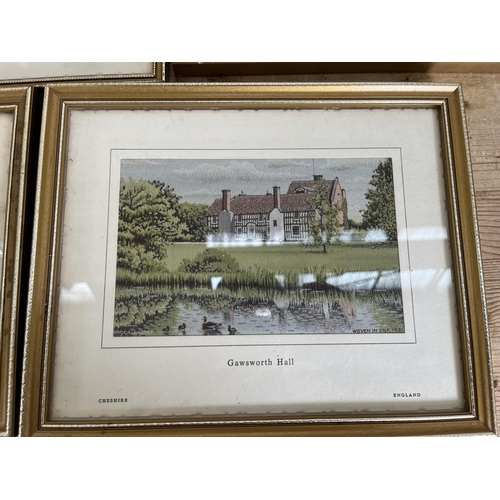 224 - Nineteen framed Macclesfield silk pictures