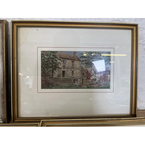 224 - Nineteen framed Macclesfield silk pictures