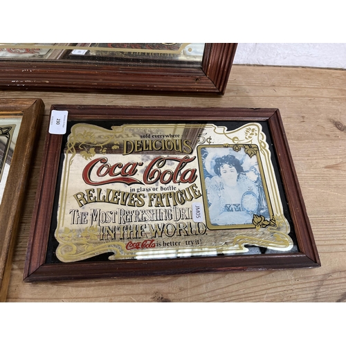 230 - Five vintage advertising mirrors