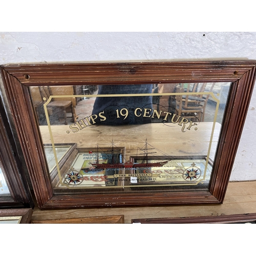 230 - Five vintage advertising mirrors