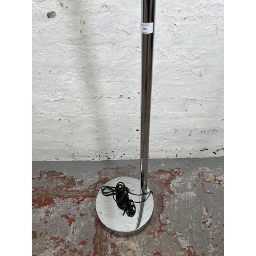 126 - A space age style chrome plated floor lamp - approx. 166cm high