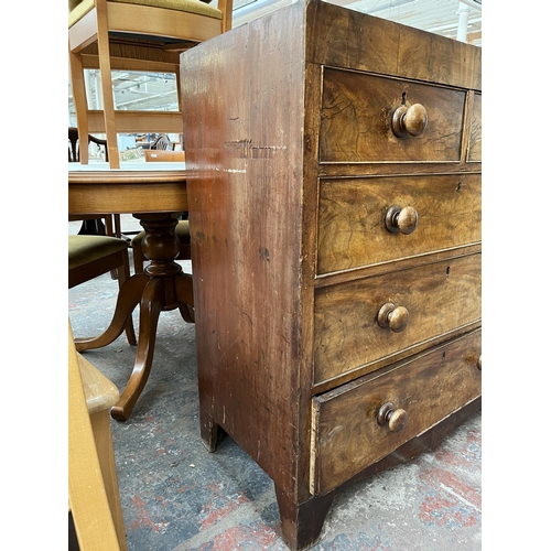 169 - A Victorian mahogany chest of two short over three long drawers