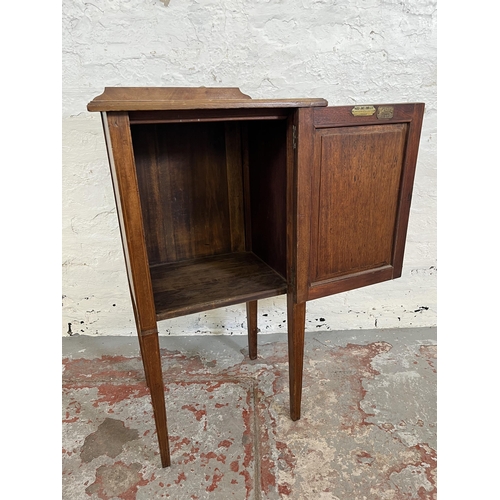 170 - An Edwardian Marsh Jones Cribb & Co. inlaid mahogany bedside cabinet