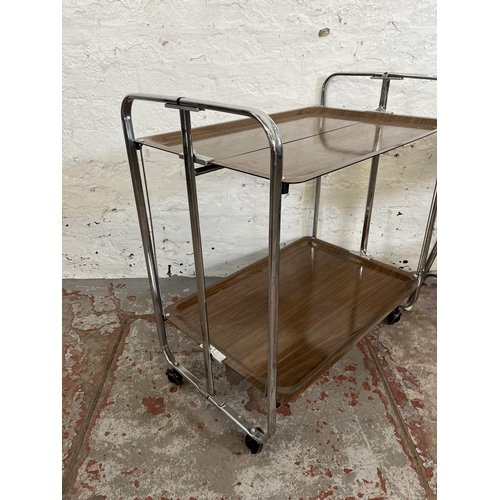 188 - Two pieces of mid 20th century furniture, one set of Prestige blue vinyl and tubular metal kitchen s... 