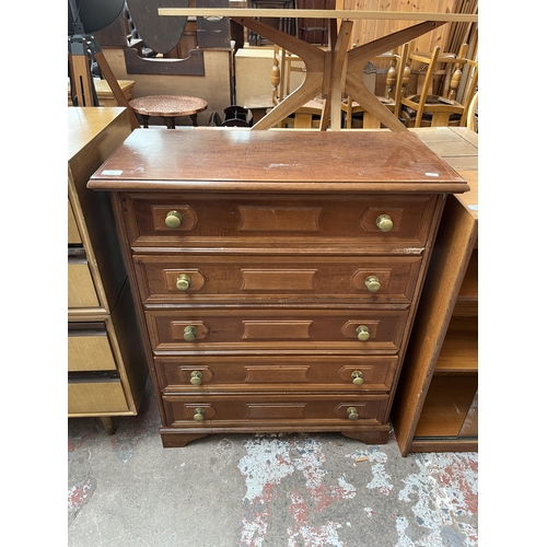 64 - A mahogany chest of five drawers