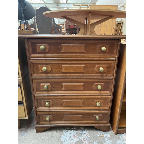 64 - A mahogany chest of five drawers