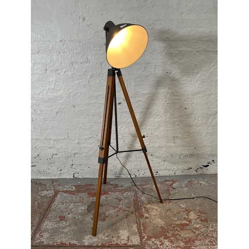 82 - A Habitat Industrial tripod floor lamp