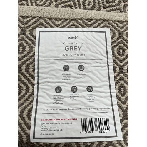 84 - Three modern rugs, Dunelm Diamond Weave grey - approx. 170cm x 120cm, Laura Ashley - approx. 238cm x... 