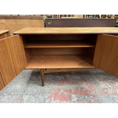 85 - A 1960s G Plan Brasilia teak sideboard - approx. 789cm high x 206cm wide x 45.5cm deep