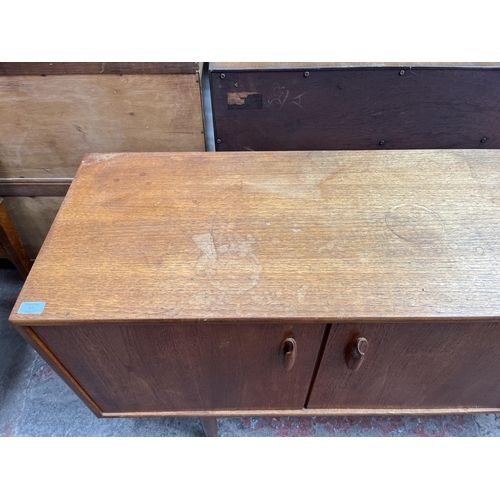 85 - A 1960s G Plan Brasilia teak sideboard - approx. 789cm high x 206cm wide x 45.5cm deep