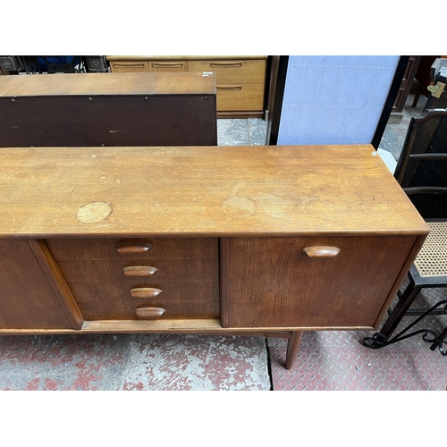 85 - A 1960s G Plan Brasilia teak sideboard - approx. 789cm high x 206cm wide x 45.5cm deep