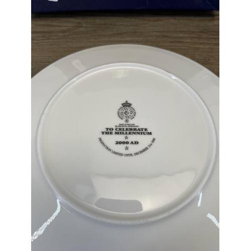 286 - Two pieces of Royal Worcester To Celebrate The Millennium 2000AD fine bone china, one plate - approx... 